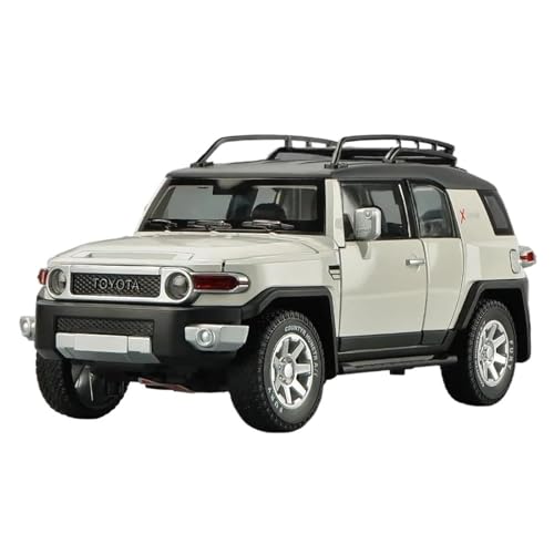 1 24 Für Toyota FJ Cruiser Legierung Auto Modell Diecast Spielzeug Metall Geländewagen Sound Und Licht Auto Modell Druckgussmodelle Motorfahrzeuge(White) von DUEVEL