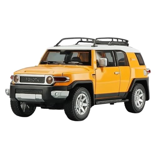 1 24 Für Toyota FJ Cruiser Legierung Auto Modell Diecast Spielzeug Metall Geländewagen Sound Und Licht Auto Modell Druckgussmodelle Motorfahrzeuge(Yellow) von DUEVEL