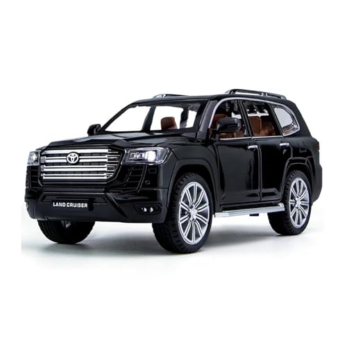 1 24 Für Toyota Land Cruiser LC300 LC200 Prado SUV Auto Legierung Modell Sound Und Licht Miniatur Modell Druckgussmodelle Motorfahrzeuge(Lc300 Black) von DUEVEL