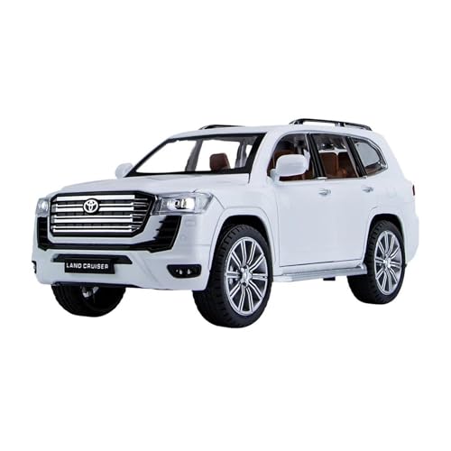 1 24 Für Toyota Land Cruiser LC300 LC200 Prado SUV Auto Legierung Modell Sound Und Licht Miniatur Modell Druckgussmodelle Motorfahrzeuge(Lc300 White) von DUEVEL