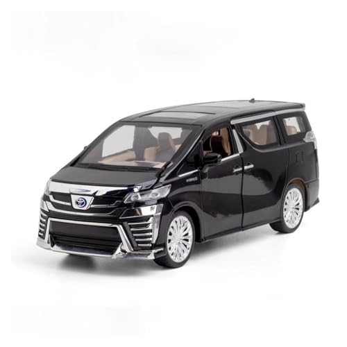 1 24 Für Toyota Vellfire MPV Truck Legierung Druckguss Metall Spielzeug Modell Sound Und Licht Sammlung Druckgussmodelle Motorfahrzeuge(Schwarz) von DUEVEL