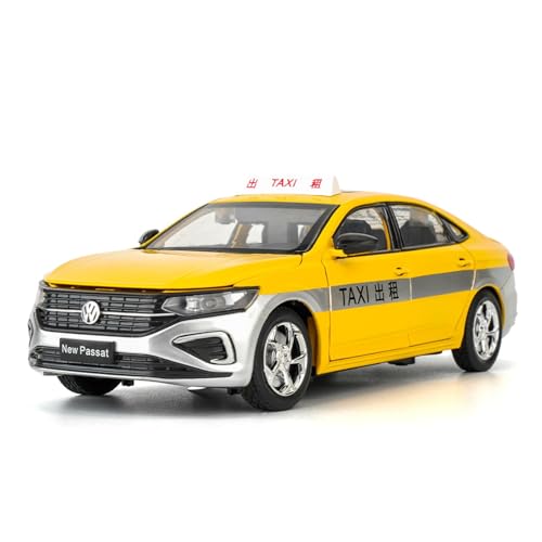 1 24 Für Volkswagen Passat 2023 Legierung Auto Druck Druck Spielzeug Auto Modell Ziehen Auto Spielzeug Geschenke Druckgussmodelle Motorfahrzeuge(Yellow) von DUEVEL