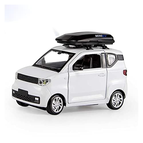 1 24 Für WULING Mini EV Spielzeug Metalllegierung Diecast Automodell Mit Pull Back Sound Light DIY Druckgussmodelle Motorfahrzeuge(Weiß) von DUEVEL