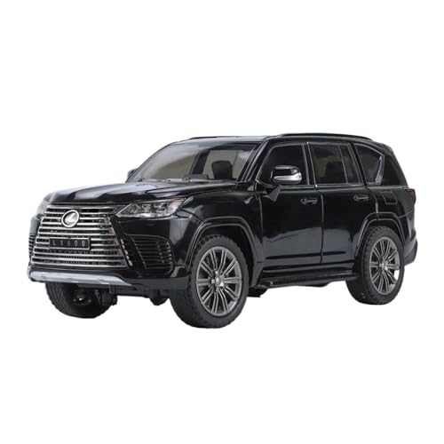 1 24 Simulationsautomodell Für Lexus LX600, Legierungsautomodell Mit Sound Und Licht, Pullback-Geländewagen Druckgussmodelle Motorfahrzeuge(Schwarz) von DUEVEL