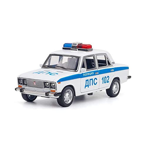 1 24 for Den Russischen Lada 2106 Police Pullback-Automodell Aus Metalldruckguss Druckgussmodelle Motorfahrzeuge(4) von DUEVEL