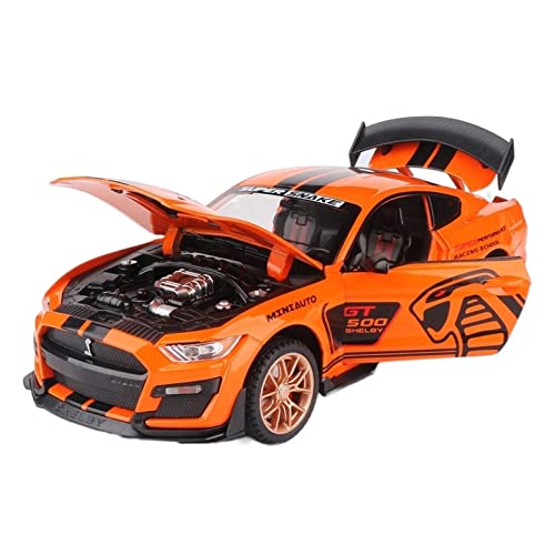 1 24 for Ford Mustang Shelby GT500. Legierung Die Casting Cast-Modell-Sammelverzierung Druckgussmodelle Motorfahrzeuge(Orange) von DUEVEL