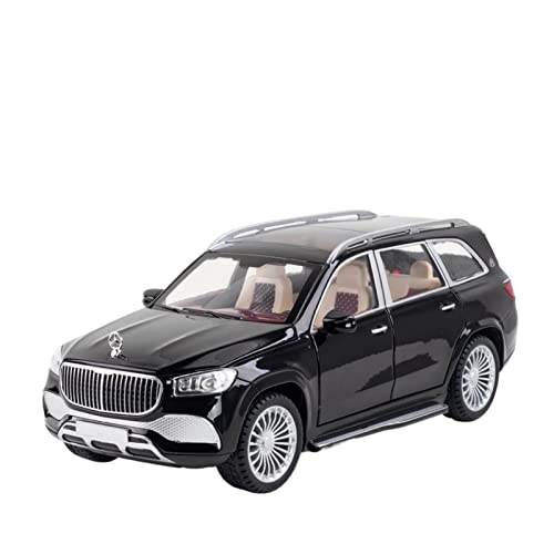 1 24 for Mercedes-Benz Gls 600 Maybach Druckgussauto, Legierungsmodellauto-Spielzeugauto Druckgussmodelle Motorfahrzeuge(Schwarz) von DUEVEL