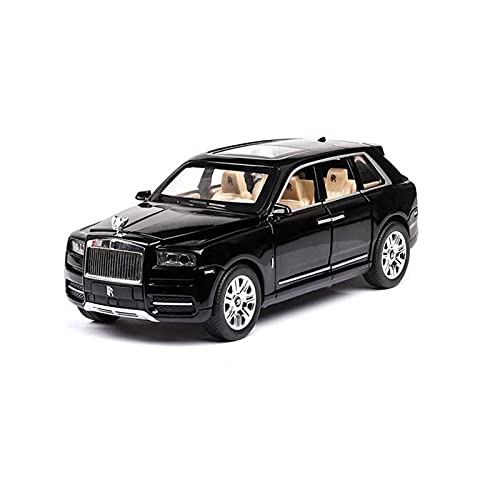 1 24 for Rolls Royce Cullinan Druckguss-Metallmodellauto Kinderspielzeugauto zum Zurückziehen Druckgussmodelle Motorfahrzeuge(Schwarz) von DUEVEL