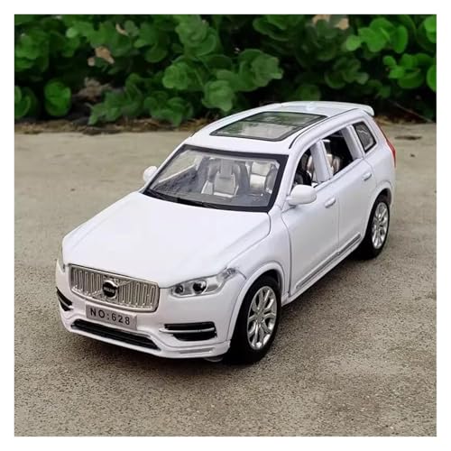 1 32 Diecast Auto Für Volvo XC90 Modell Spielzeug Offene Tür Pull Back Musik Licht Miniaturmodell Druckgussmodelle Motorfahrzeuge(Weiß) von DUEVEL