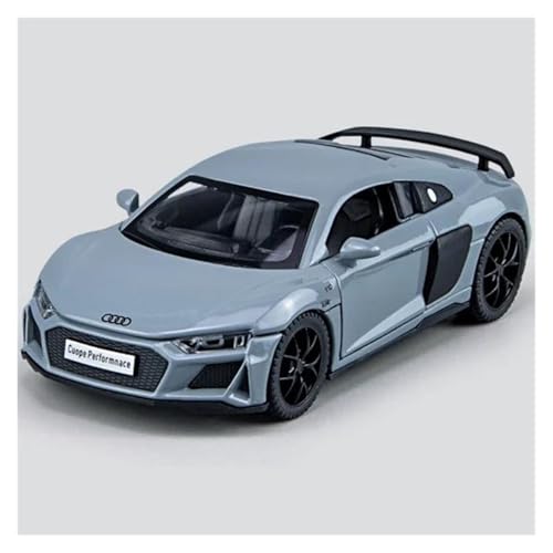 1 32 Für Audi R8 Coupe Druckguss Metall Fahrzeug Auto Modell Sound Und Licht Simulation Auto Spielzeug Geschenk Druckgussmodelle Motorfahrzeuge(Gray) von DUEVEL