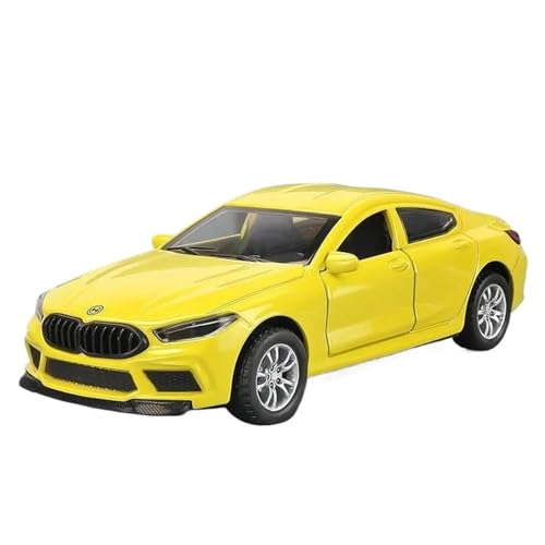 1 32 Für BMW M8 MH8 Sportwagen Legierung Auto Modell Maßstab Auto Modell Sound Und Licht Spielzeug Geschenk Druckgussmodelle Motorfahrzeuge(Yellow) von DUEVEL