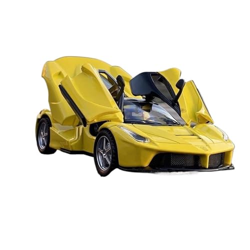 1 32 Für Ferrari Laferrari Legierung Sportwagen Modell Diecast Metall Spielzeug Fahrzeuge Sound Und Licht Auto Modell Enthusiasten Geschenke Druckgussmodelle Motorfahrzeuge(Yellow) von DUEVEL