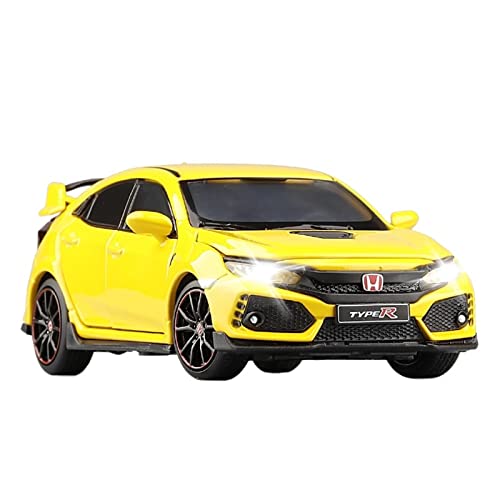 1 32 Für Honda Civic Type-R Diecasts Spielzeugfahrzeuge Metallautomodell Stoßdämpfer Sound Light Collection Druckgussmodelle Motorfahrzeuge(B) von DUEVEL