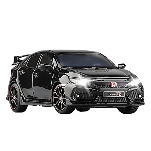 1 32 Für Honda Civic Type-r Diecast Fahrzeuge Metall Simulation Auto Modell Licht Sammlung Spielzeug Druckgussmodelle Motorfahrzeuge(Schwarz) von DUEVEL