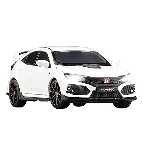 1 32 Für Honda Civic Type-r Diecast Fahrzeuge Metall Simulation Auto Modell Licht Sammlung Spielzeug Druckgussmodelle Motorfahrzeuge(White) von DUEVEL