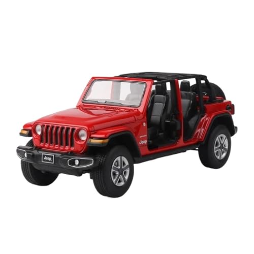 1 32 Für Jeep Sahara Wrangler Modell Sound Und Licht Stoßdämpfer Legierung Spielzeug Sammlung Geschenk Druckgussmodelle Motorfahrzeuge(Convertible Red) von DUEVEL