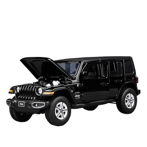 1 32 Für Jeep Sahara Wrangler Modell Sound Und Licht Stoßdämpfer Legierung Spielzeug Sammlung Geschenk Druckgussmodelle Motorfahrzeuge(Schwarz) von DUEVEL