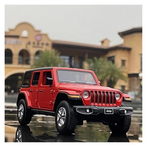 1 32 Für Jeep Wrangler Rubicon Legierung Auto Modell Skala Auto Modell Spielzeug Geschenk Druckgussmodelle Motorfahrzeuge(Rot) von DUEVEL