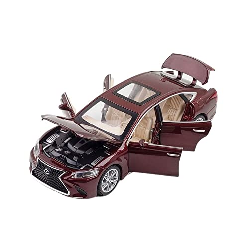 1 32 Für Lexus LS500 2020 3 Farben Luxus Diecast Modellauto Spielzeug Mit Sound Light Collection Geschenke Druckgussmodelle Motorfahrzeuge(Rot) von DUEVEL