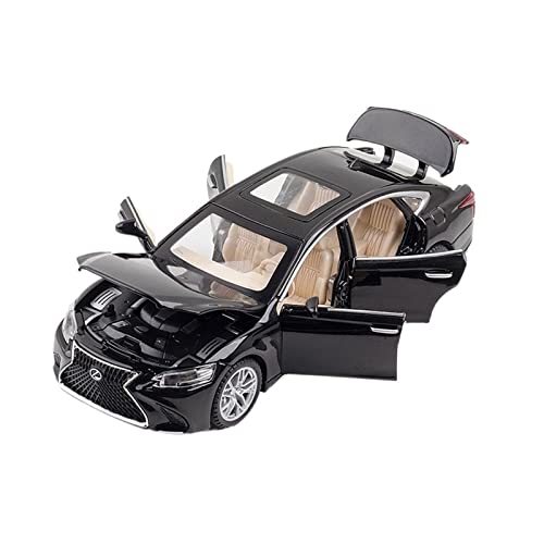 1 32 Für Lexus LS500 2020 3 Farben Luxus Diecast Modellauto Spielzeug Mit Sound Light Collection Geschenke Druckgussmodelle Motorfahrzeuge(Schwarz) von DUEVEL