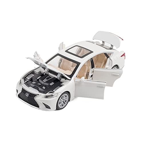 1 32 Für Lexus LS500 2020 3 Farben Luxus Diecast Modellauto Spielzeug Mit Sound Light Collection Geschenke Druckgussmodelle Motorfahrzeuge(White) von DUEVEL