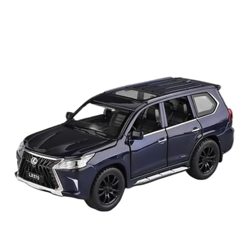 1 32 Für Lexus LX570 SUV Maßstab Druckguss Modell Auto Metall Spielzeug Auto Auto Modell Mit Ton Und Licht Druckgussmodelle Motorfahrzeuge(Schwarz) von DUEVEL