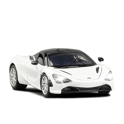 1 32 Für McLaren 720S Legierung Modell Metall Fahrzeug Sound Licht Zurückziehen Spielzeug Auto Sammlungen Display Ornamente Druckgussmodelle Motorfahrzeuge(White) von DUEVEL