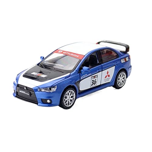 1 32 Für Mitsubishi Lancer Evo X Alloy Car Model Diecast Open Door Sound Und Light Alloy Racing Toy Druckgussmodelle Motorfahrzeuge(Blau) von DUEVEL