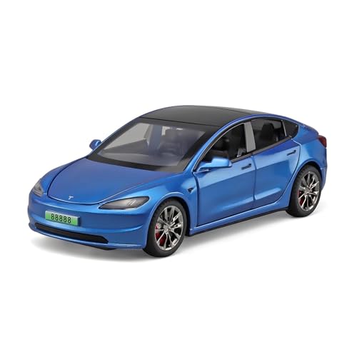 1 32 Für Model3 Modell 3 Legierung Muscle Car Modell Sound Und Licht Pull Back Sammlerstücke Geschenke Druckgussmodelle Motorfahrzeuge(Blau) von DUEVEL