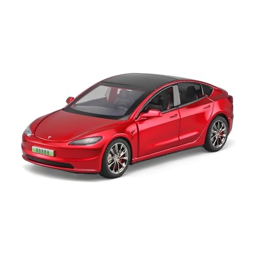 1 32 Für Model3 Modell 3 Legierung Muscle Car Modell Sound Und Licht Pull Back Sammlerstücke Geschenke Druckgussmodelle Motorfahrzeuge(Rot) von DUEVEL