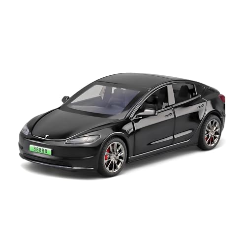 1 32 Für Model3 Modell 3 Legierung Muscle Car Modell Sound Und Licht Pull Back Sammlerstücke Geschenke Druckgussmodelle Motorfahrzeuge(Schwarz) von DUEVEL