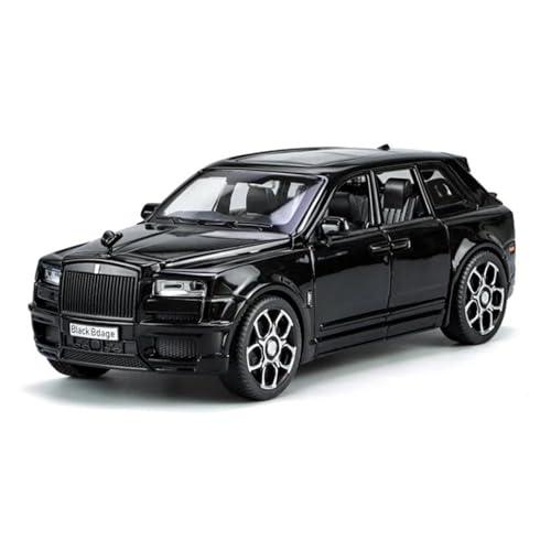 1 32 Für Rolls-Royce Cullinan SUV Druckguss Auto Legierung Auto Modell Metall Öffnenable Sound Und Licht Spielzeug Druckgussmodelle Motorfahrzeuge(Schwarz) von DUEVEL