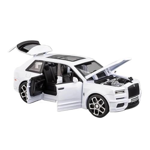 1 32 Für Rolls Royce Cullinan SUV Legierung Auto Modell Diecast Metall Spielzeug Fahrzeuge Sound Und Licht Auto Modell Druckgussmodelle Motorfahrzeuge(White) von DUEVEL