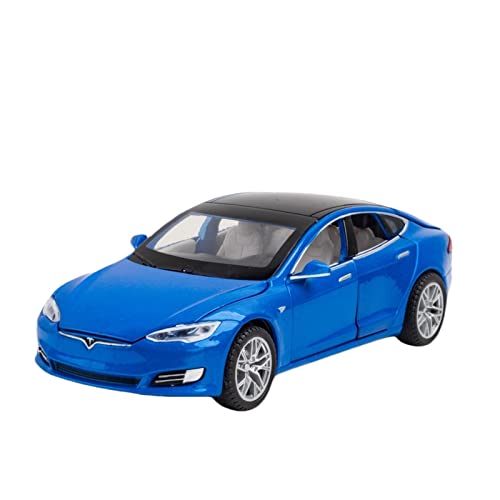 1 32 Für Tesla Model S Druckguss Metalllegierung Simulation Modellauto Sound Light Pull Back Geburtstagsgeschenk Druckgussmodelle Motorfahrzeuge(A) von DUEVEL