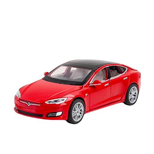 1 32 Für Tesla Model S Druckguss Metalllegierung Simulation Modellauto Sound Light Pull Back Geburtstagsgeschenk Druckgussmodelle Motorfahrzeuge(C) von DUEVEL