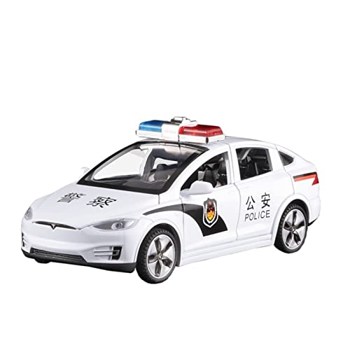 1 32 Für Tesla Model X Polizeiauto Metall Druckguss Legierung Simulation Modellauto Erwachsene Geschenke Druckgussmodelle Motorfahrzeuge(A) von DUEVEL