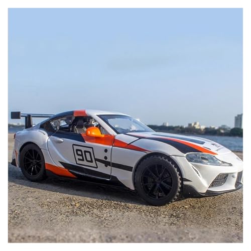 1 32 Für Toyota GR Supercar Spielzeug Legierung Auto Miniatur Skala Modell Spielzeug Geschenk Druckgussmodelle Motorfahrzeuge(White orange) von DUEVEL