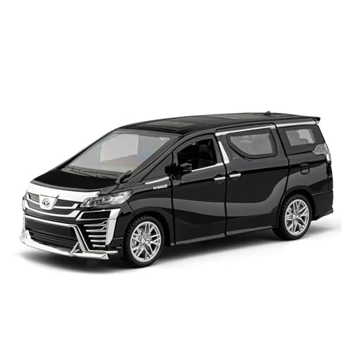 1 32 Für Toyota Vellfire MPV Legierung Auto Modell Sound Und Licht Pull Back Sammler Geschenk Druckgussmodelle Motorfahrzeuge(Schwarz) von DUEVEL