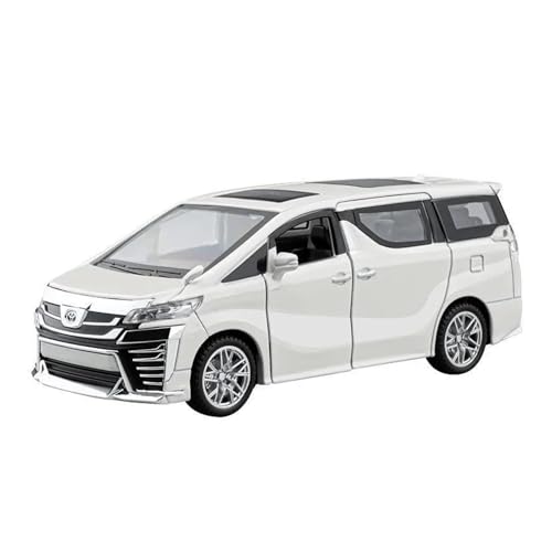 1 32 Für Toyota Vellfire MPV Legierung Auto Modell Sound Und Licht Pull Back Sammler Geschenk Druckgussmodelle Motorfahrzeuge(White) von DUEVEL