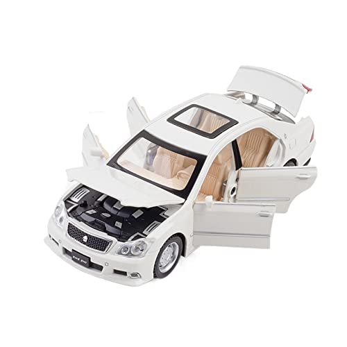 1 32 Passend Für Toyota Crown Pull Back Classic Luxury Alloy Die Cast Simulation Scale Car Model Geschenk Druckgussmodelle Motorfahrzeuge(White) von DUEVEL