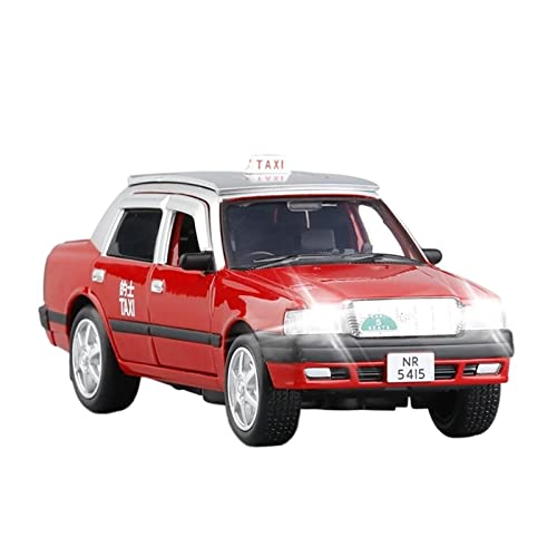 1 32 Passend Für Toyota Crown Taxi Diecast Car Model Toys Mit Sound Und Light Pull Back Alloy Vehicles Druckgussmodelle Motorfahrzeuge(Rot) von DUEVEL