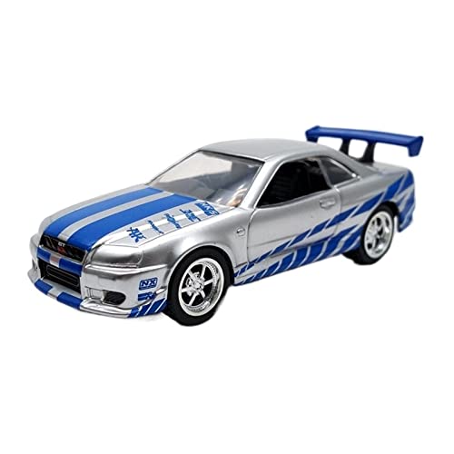 1 64 Für Nissan Skyline GTR R34 Legierung Druckguss Modellauto Mini Auto Statisches Auto Sammlung Geschenk Druckgussmodelle Motorfahrzeuge von DUEVEL