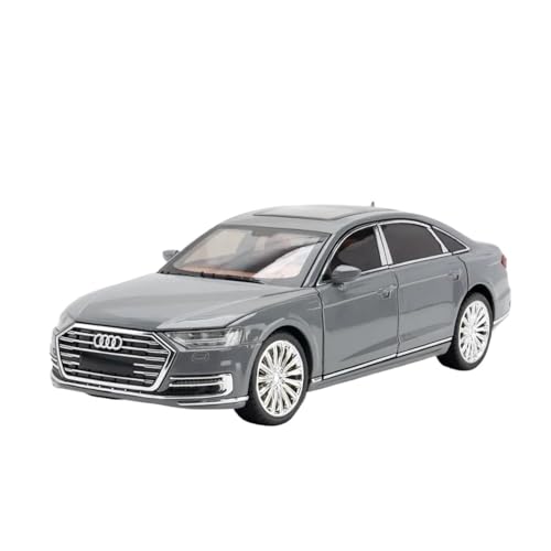 1:24 Für Audi A8 Luxus Auto Legierung Auto Diecast Auto Modell Sound Und Licht Ziehen Auto Spielzeug Für Geschenke Druckgussmodelle Motorfahrzeuge(Gray) von DUEVEL