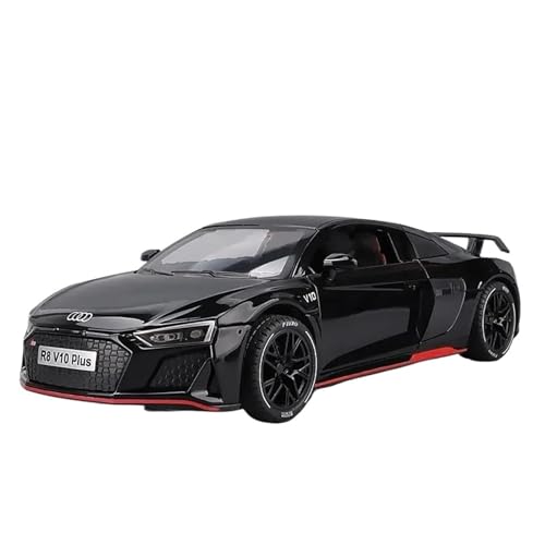 1:24 Für Audi R8 V10 Plus Auto Modell Legierung Sport Diecast Metall Spielzeug Auto Modell Sound Licht Sammlung Spielzeug Druckgussmodelle Motorfahrzeuge(Schwarz) von DUEVEL