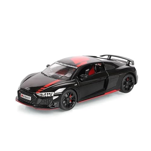 1:24 Für Audi R8 V10 Sport Alloy Diecast Toy Car Model Wheel Steering Sound and Light Toy Collectibles Druckgussmodelle Motorfahrzeuge(Schwarz) von DUEVEL