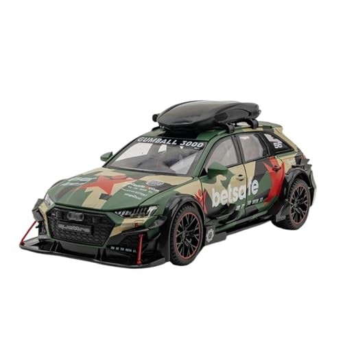 1:24 Für Audi RS6 Sport Reise Legierung Spielzeug Auto Modell Druck Druck Fahrzeug Metall Auto Dekoration Sound Licht Spielzeug Druckgussmodelle Motorfahrzeuge(Grün) von DUEVEL