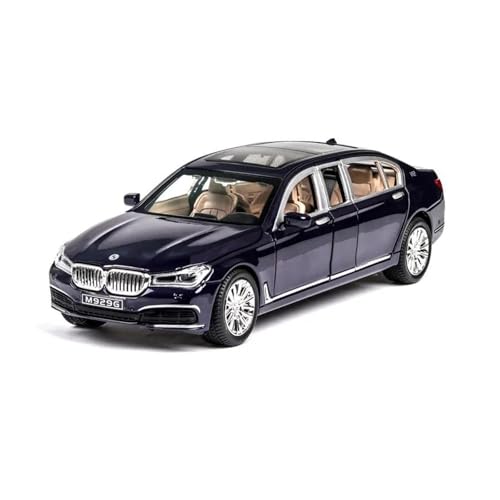 1:24 Für BMW 760LI Auto Modell Legierung Auto Druckguss Spielzeug Auto Modell Zurückziehen Spielzeug Erwachsene Geschenk Druckgussmodelle Motorfahrzeuge(Blau) von DUEVEL