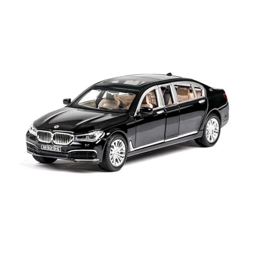 1:24 Für BMW 760LI Auto Modell Legierung Auto Druckguss Spielzeug Auto Modell Zurückziehen Spielzeug Erwachsene Geschenk Druckgussmodelle Motorfahrzeuge(Schwarz) von DUEVEL