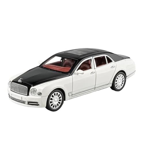 1:24 Für Bentley Mulsanne Legierung Modellauto Sammlung Fahrzeug Simulation Sound & Licht Metall Auto Spielzeug Geschenk Druckgussmodelle Motorfahrzeuge(White) von DUEVEL