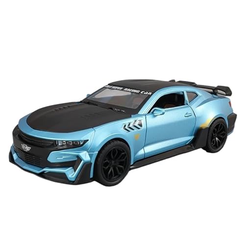 1:24 Für Chevrolet Camaro Hornet Legierung Sportwagen Modell Sound Und Licht Zurückziehen Metall Fahrzeug Modell Spielzeug Druckgussmodelle Motorfahrzeuge(Blau) von DUEVEL